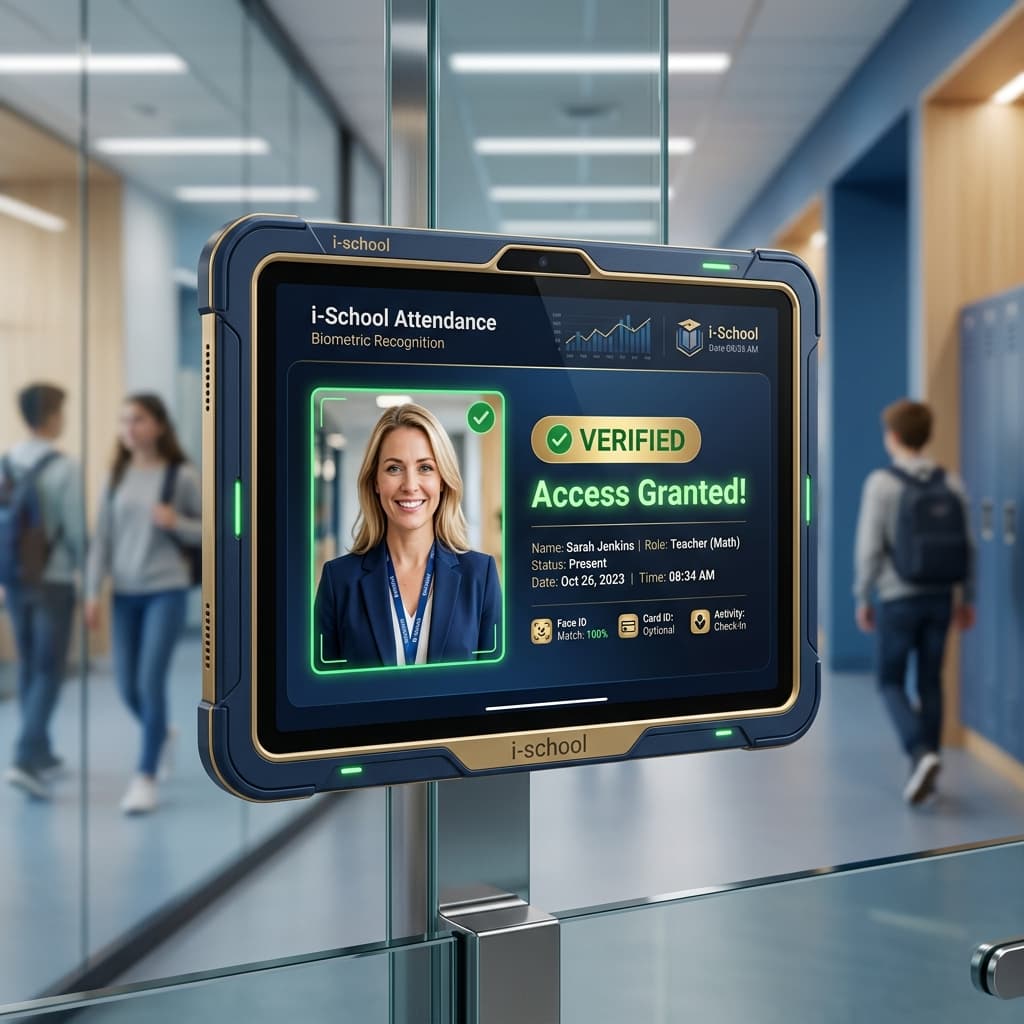 i-school Face ID Attendance Mockup